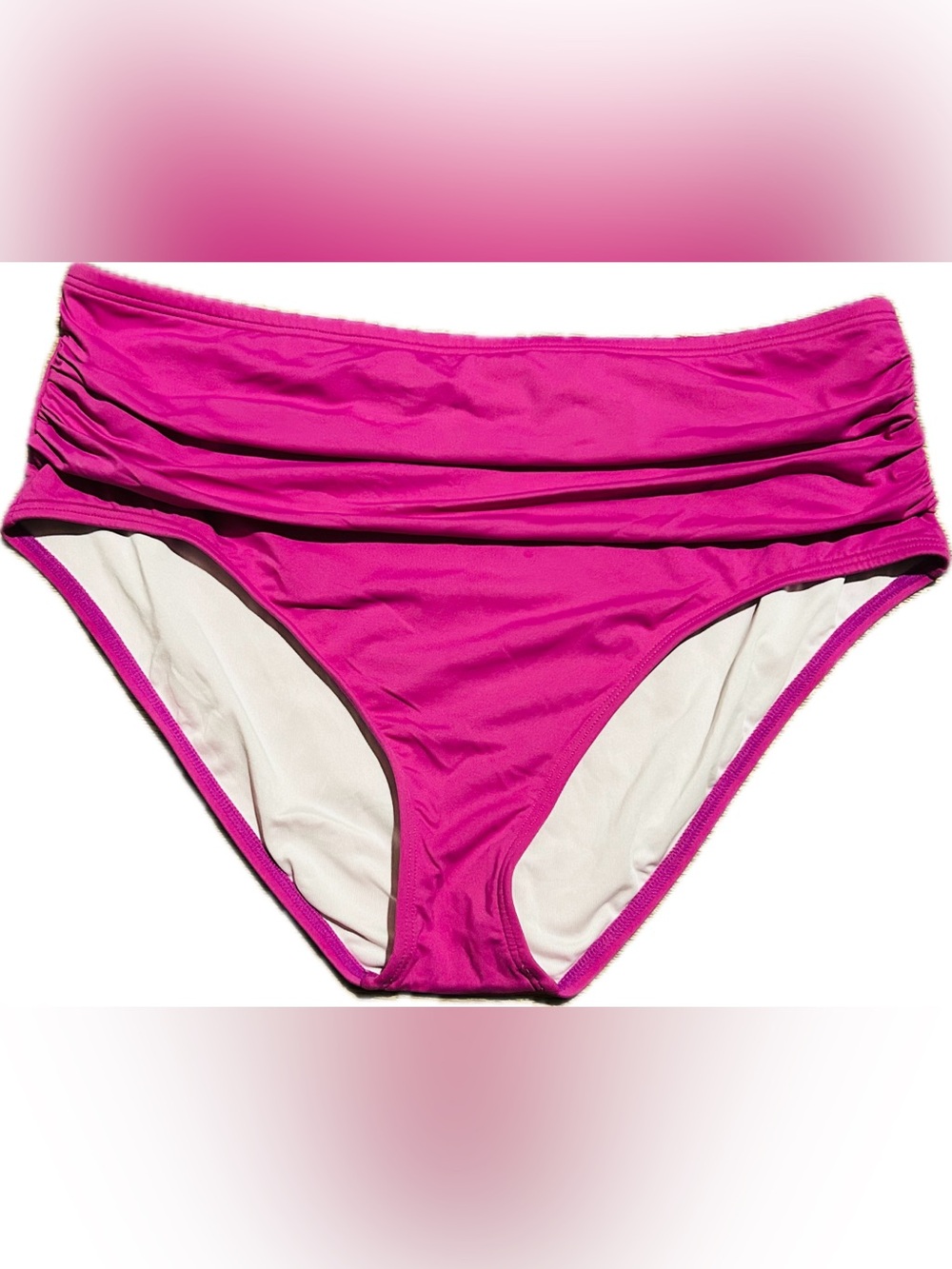 Soma Women's Fold Over / High-Waisted Hot Pink Bikini Bottoms XXL
